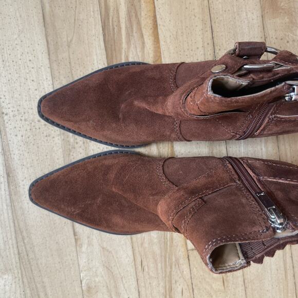 Marc Fisher LTD Women’s Halie Booties 6M Brown MSRP $198 Worn Once EUC - Picture 7 of 14